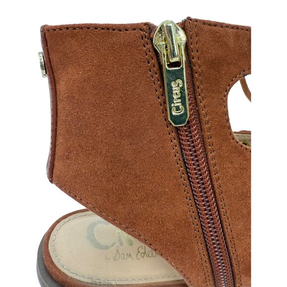 Circus By Sam Edelman Lace-Up Faux Suede Block Heel Casual Boho Sandals - Picture 12 of 15